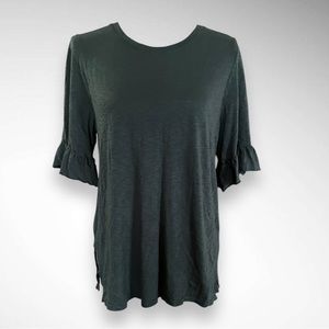 MICHAEL‎ STARS Dark Green Emi Bell Sleeve Top One Size Fits Most | EUC